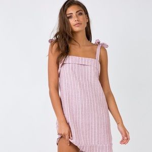 Name of the Game Burgundy-Striped Mini Dress